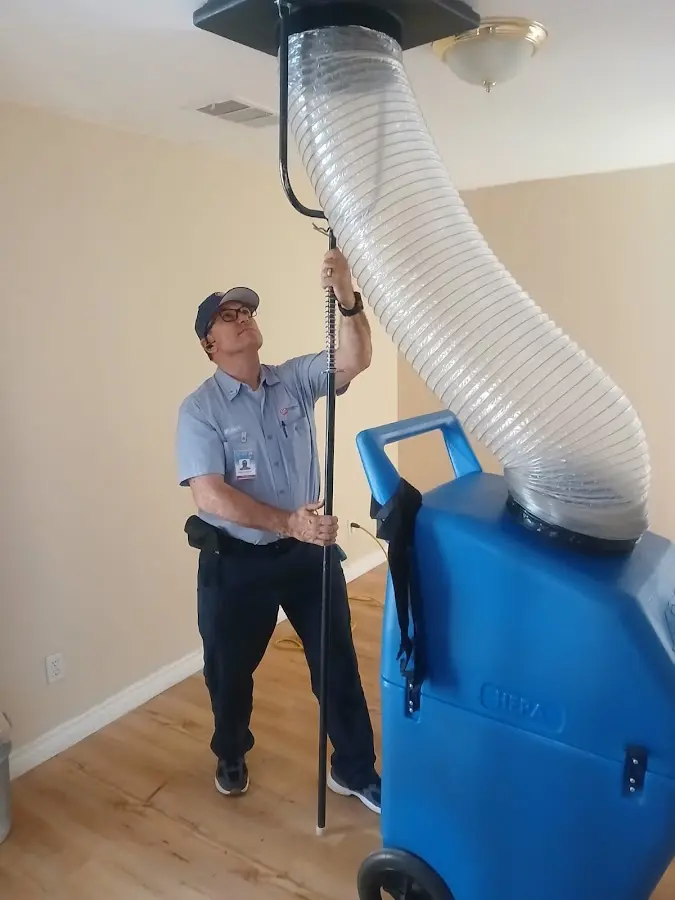 Mini Split Installation technician using HEPA equipment in Texarkana